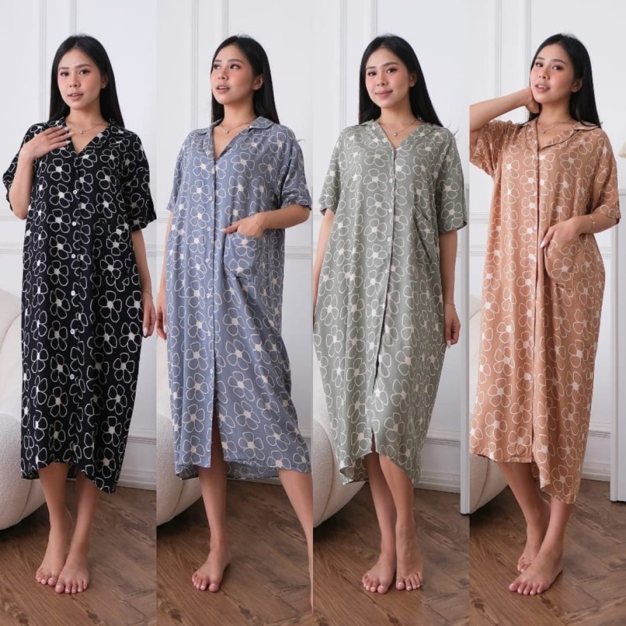 Mica Daster Wanita Baju Tidur Dress Kimono Wanita Piyama Tidur Daster